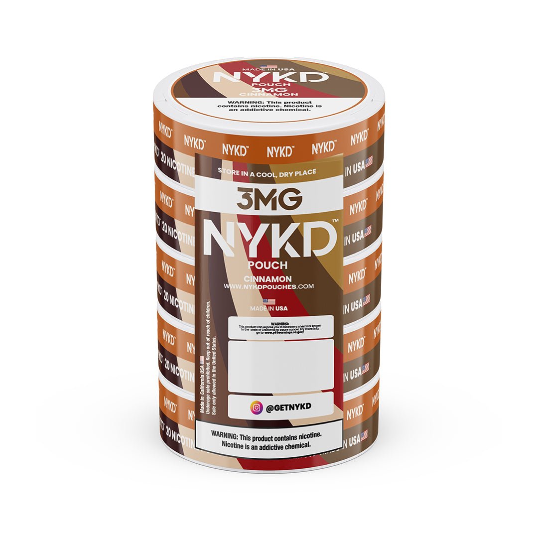 NYKD-3MG-SLEEVES-CINNAMON_717a8262-d0cf-491e-8c0f-6a6cdc1e81e5 NYKD POUCH USA - Premium Nicotine Pouches - Cinnamon | Master Case - Image 1