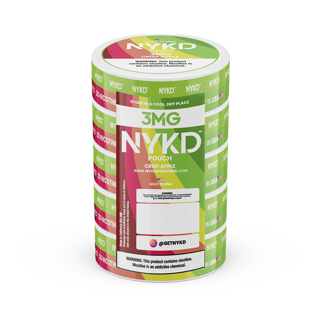 NYKD-3MG-SLEEVES-CRISP-APPLE_7349d8c1-39a2-4a5d-b07b-afb8a8ccbeed NYKD POUCH USA - Premium Nicotine Pouches - Crisp Apple | Master Case - Image 1