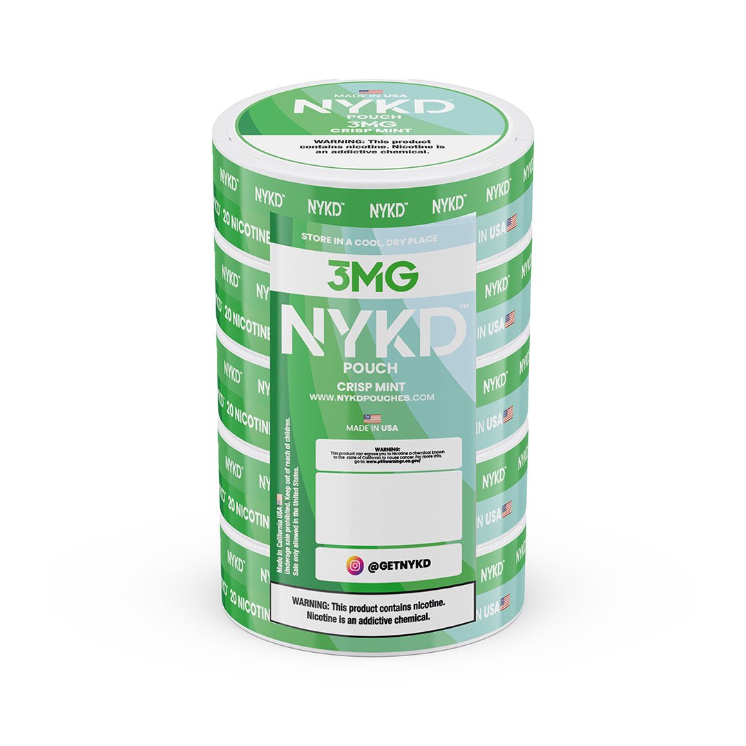 NYKD-3MG-SLEEVES-CRISP-MINT_df9e742b-e019-4768-b4a3-d6abfd4192b7 NYKD POUCH USA - Premium Nicotine Pouches - Crisp Mint | Master Case - Image 1